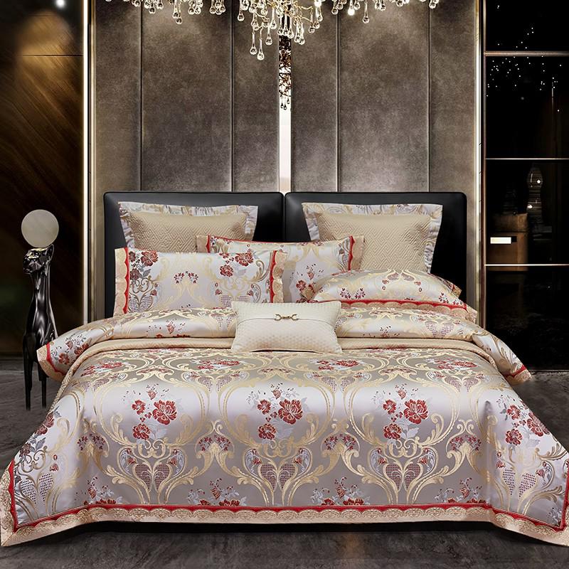 Raushan 1000TC Satin Jacquard Egyptian Cotton Luxury European Duvet Cover Sets - RoseStraya.com