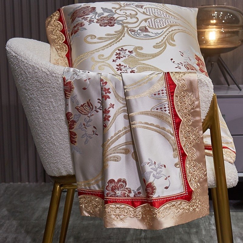 Raushan 1000TC Satin Jacquard Egyptian Cotton Luxury European Duvet Cover Sets - RoseStraya.com