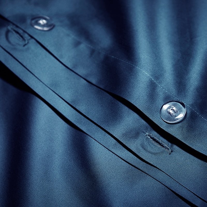 Reina Dark Blue Luxury Egyptian Cotton Embroidery Duvet Cover Set - RoseStraya.com