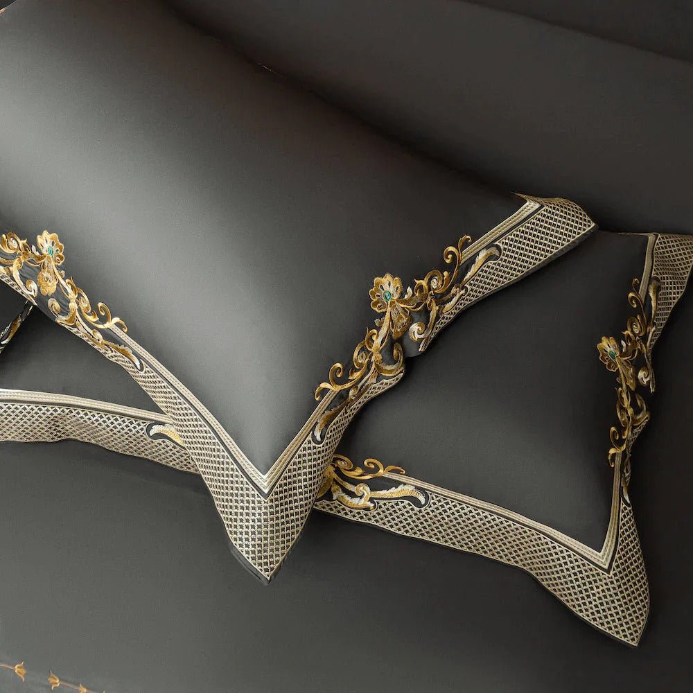 Reina Grey Luxury Egyptian Cotton Duvet Cover Set - RoseStraya.com