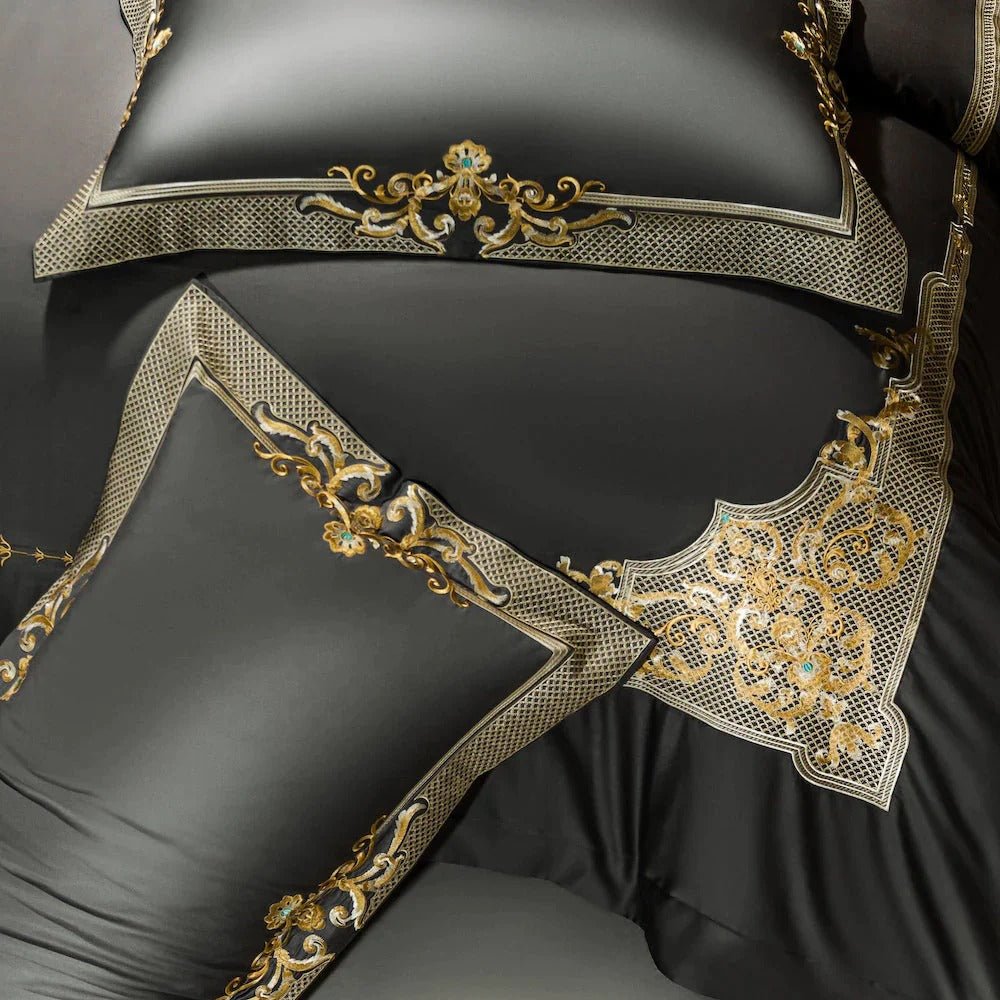 Reina Grey Luxury Egyptian Cotton Duvet Cover Set - RoseStraya.com