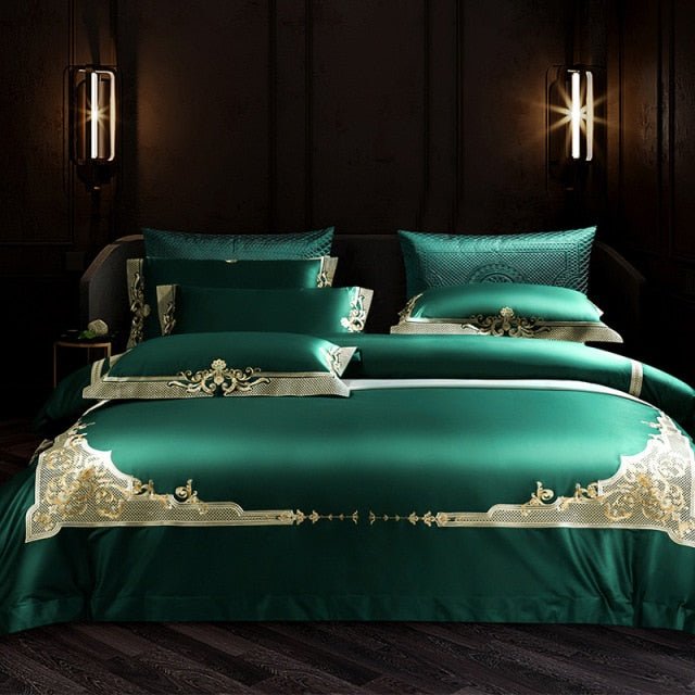 Reina Veronese Green Luxury Egyptian Cotton Duvet Cover Set - RoseStraya.com