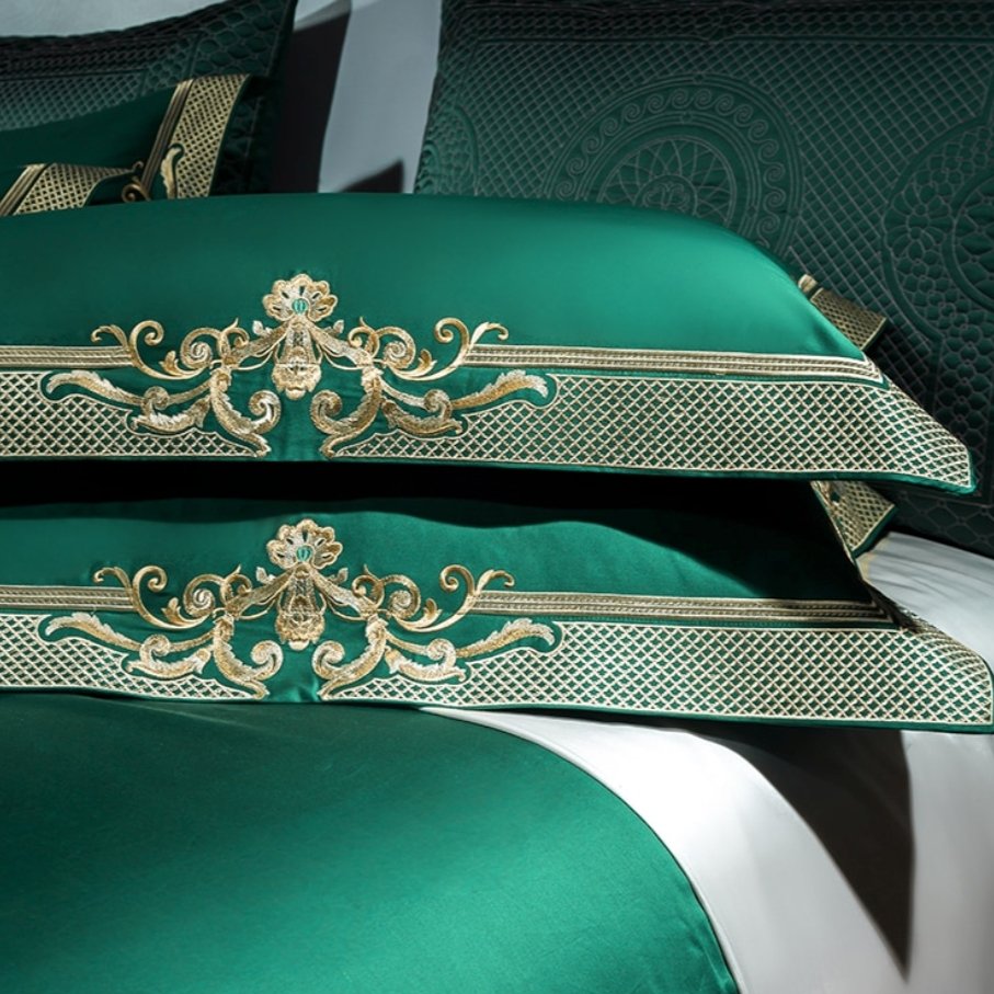 Reina Veronese Green Luxury Egyptian Cotton Duvet Cover Set - RoseStraya.com