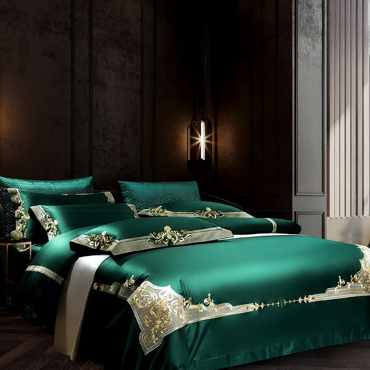 Reina Veronese Green Luxury Egyptian Cotton Duvet Cover Set - RoseStraya.com
