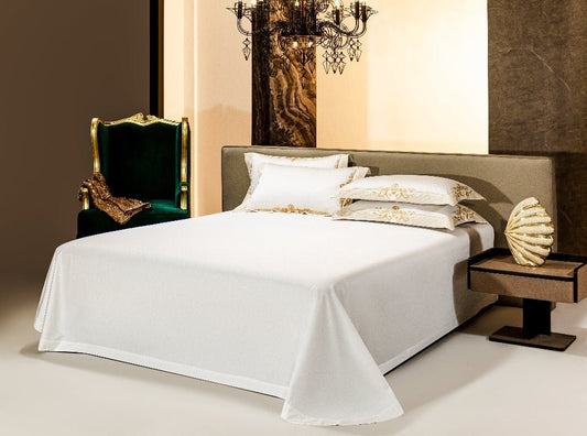 Reina White Luxury Egyptian Cotton Embroidery Duvet Cover Set - RoseStraya.com
