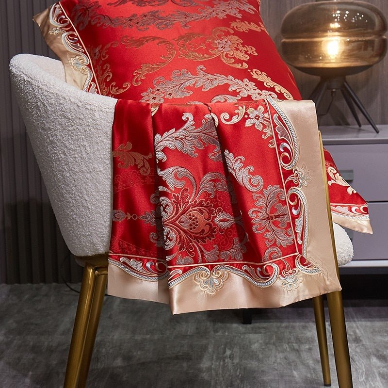 Rochana 1000TC Satin Jacquard Egyptian Cotton Luxury European Duvet Cover Sets - RoseStraya.com