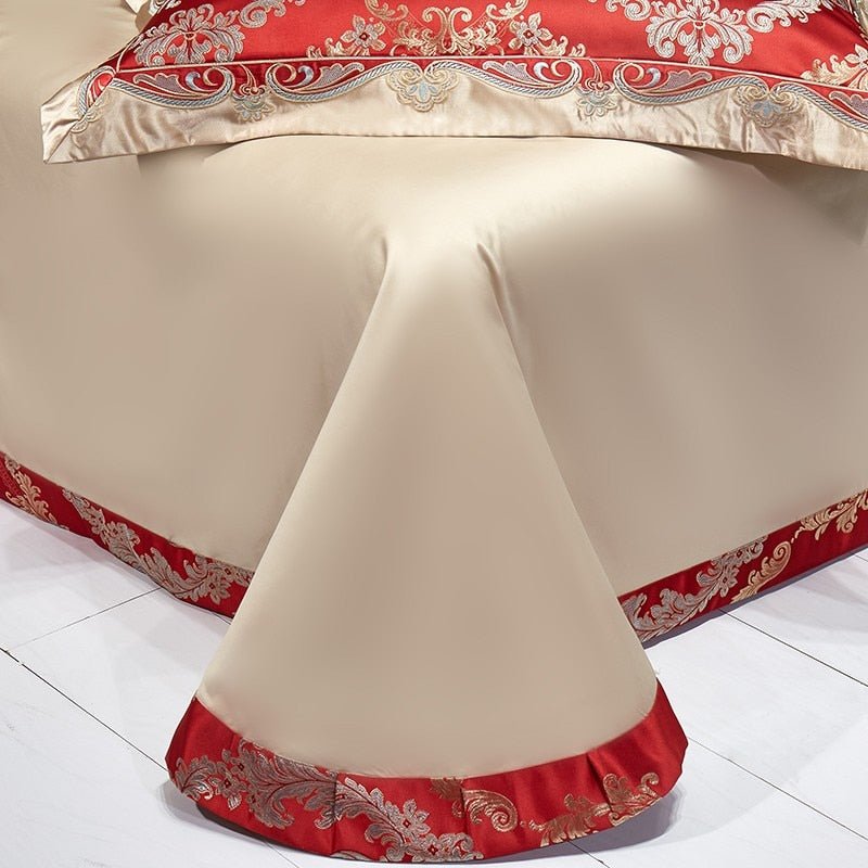 Rochana 1000TC Satin Jacquard Egyptian Cotton Luxury European Duvet Cover Sets - RoseStraya.com