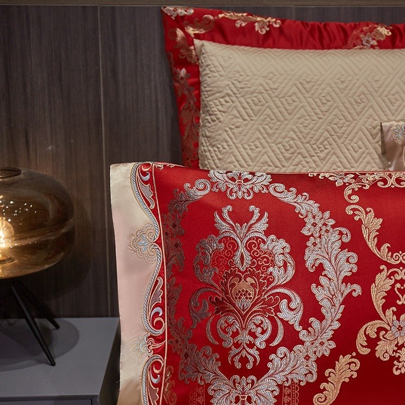 Rochana 1000TC Satin Jacquard Egyptian Cotton Luxury European Duvet Cover Sets - RoseStraya.com