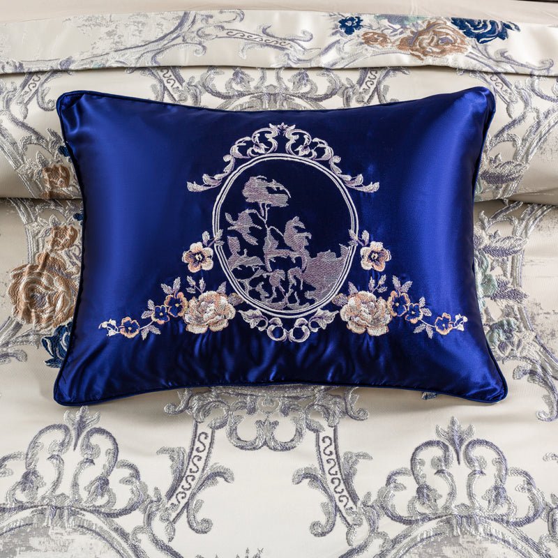 Rosina Satin Jacquard Egyptian Cotton Embroidered Duvet Cover Set - RoseStraya.com