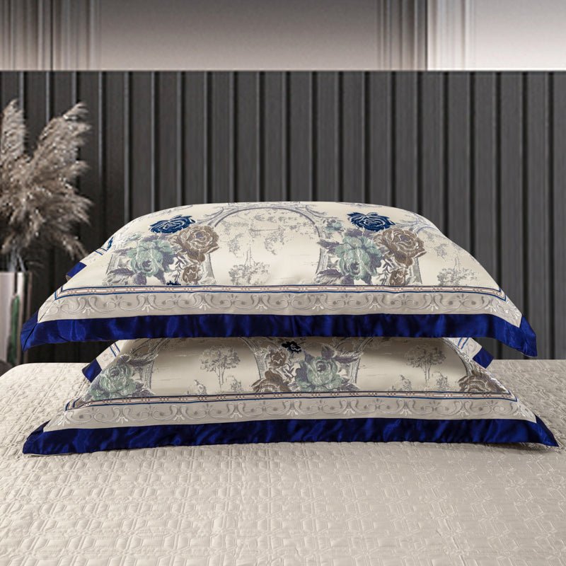 Rosina Satin Jacquard Egyptian Cotton Embroidered Duvet Cover Set - RoseStraya.com