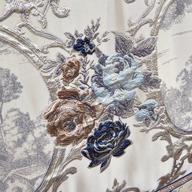 Rosina Satin Jacquard Egyptian Cotton Embroidered Duvet Cover Set - RoseStraya.com