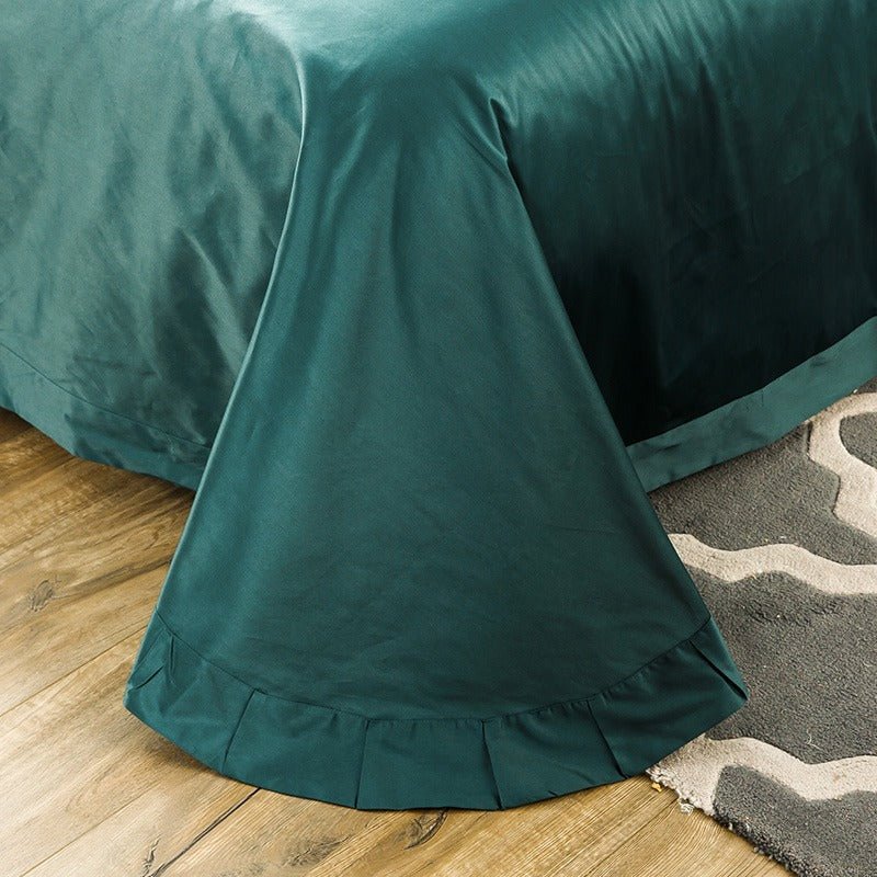 Salome Green Egyptian Cotton Luxury Embroidery Duvet Cover Set - RoseStraya.com