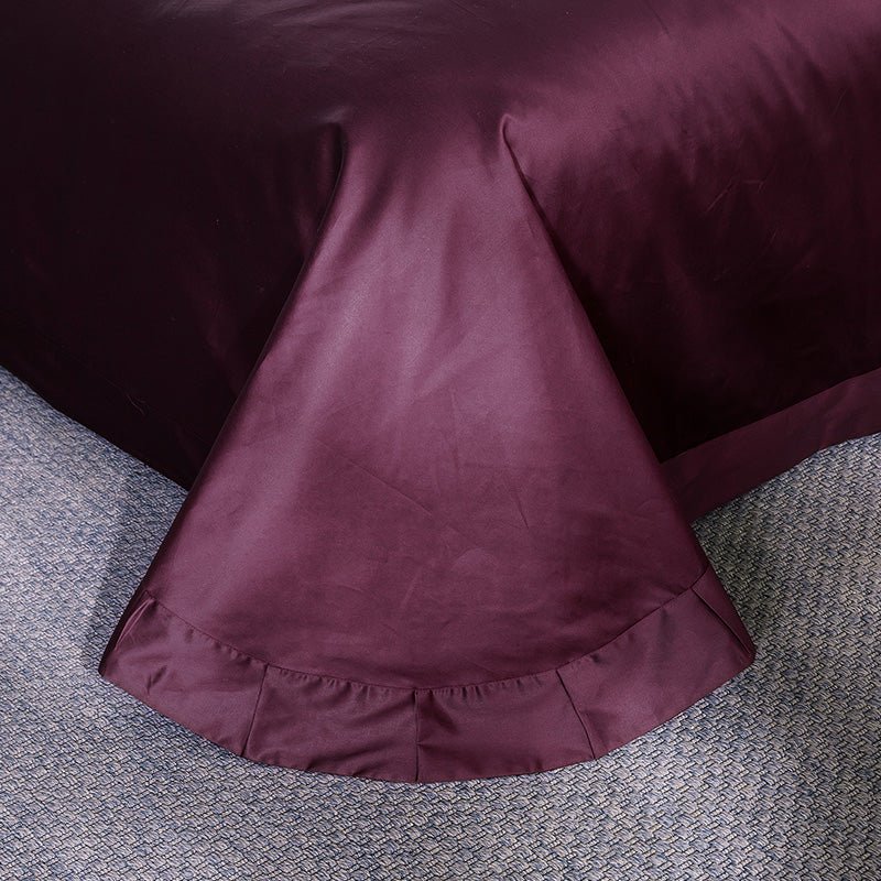 Salome Sangria Egyptian Cotton Luxury Embroidery Duvet Cover Set - RoseStraya.com