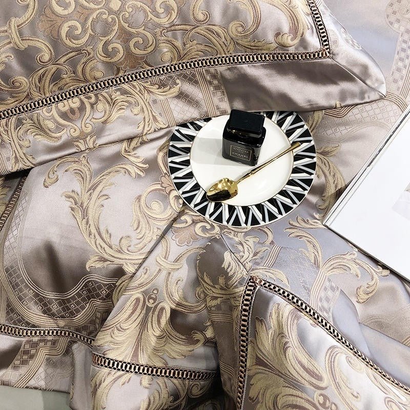 Serenus Egyptian Cotton Satin Jacquard Duvet Cover Set - RoseStraya.com