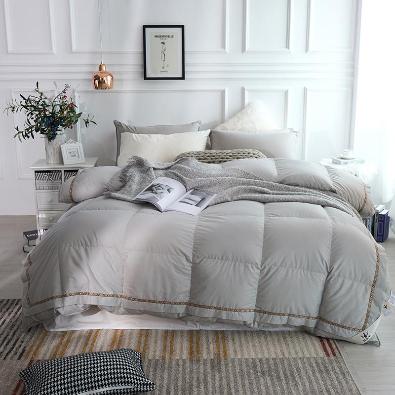 Silika Embellished Border Quilted Cotton Goose Down Comforter - RoseStraya.com