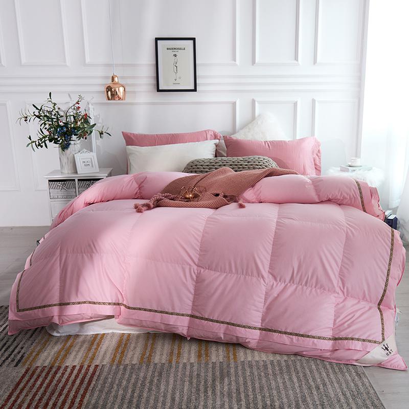 Silika Embellished Border Quilted Cotton Goose Down Comforter - RoseStraya.com