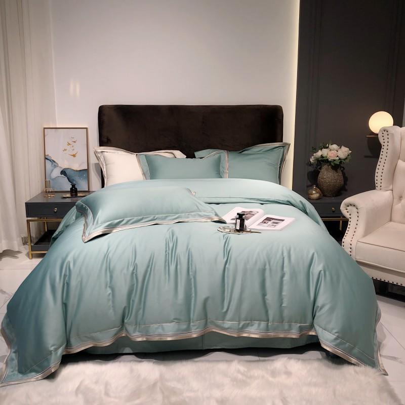 Skylet Modern Threadwork Border Egyptian Cotton Duvet Cover Set - RoseStraya.com