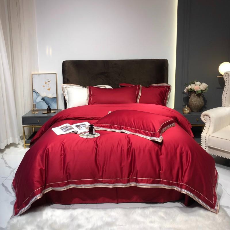 Skylet Modern Threadwork Border Egyptian Cotton Duvet Cover Set - RoseStraya.com