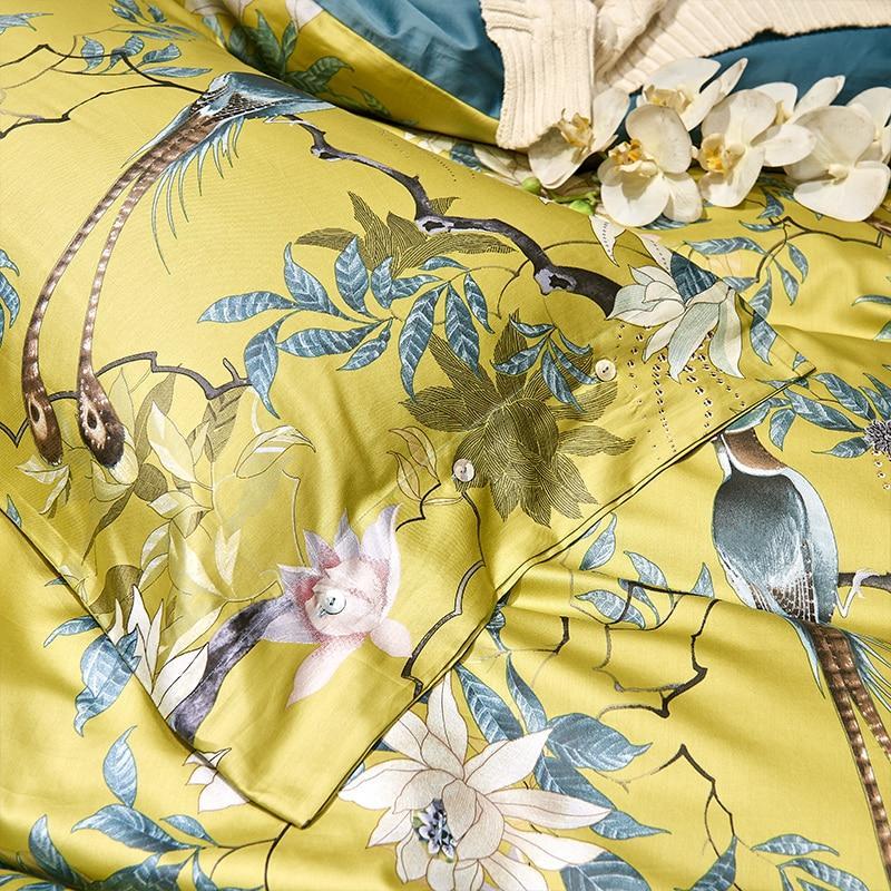 Solaroza Yellow Silky Egyptian Cotton Duvet Cover Set - RoseStraya.com