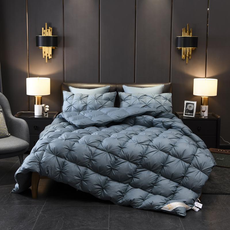 Somaya Pinch Quilted Goose Down Filling Comforter - RoseStraya.com