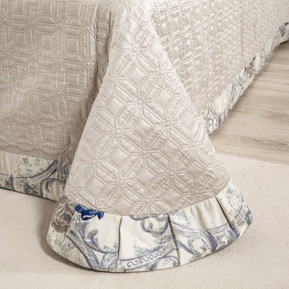 Suntory Oriental Satin Jacquard Egyptian Cotton Luxury Duvet Cover Set - RoseStraya.com