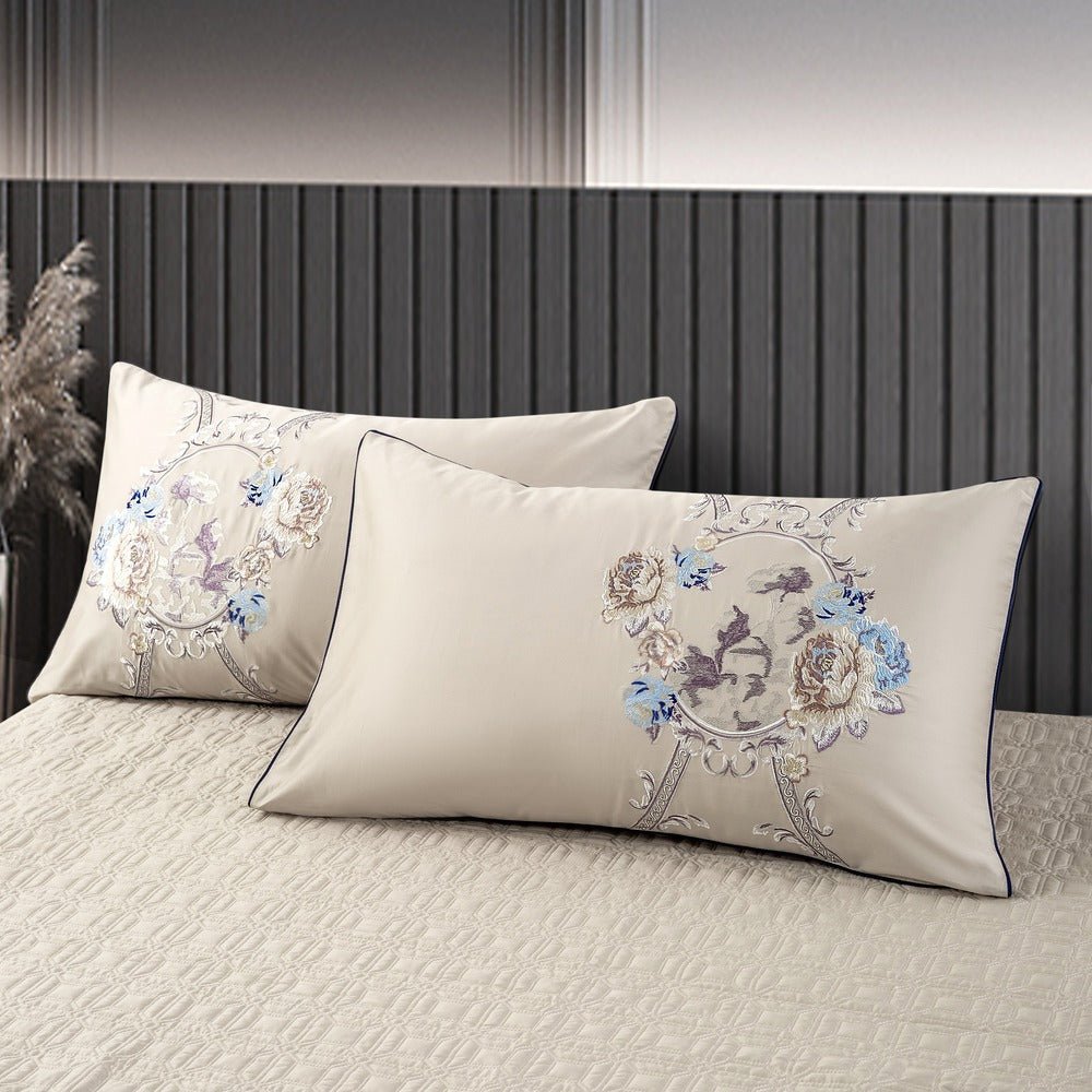 Suntory Oriental Satin Jacquard Egyptian Cotton Luxury Duvet Cover Set - RoseStraya.com