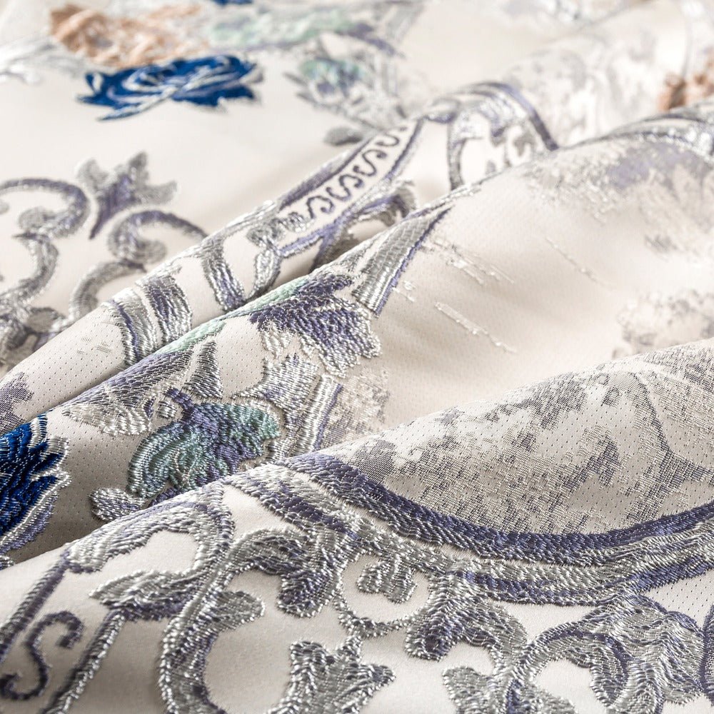 Suntory Oriental Satin Jacquard Egyptian Cotton Luxury Duvet Cover Set - RoseStraya.com