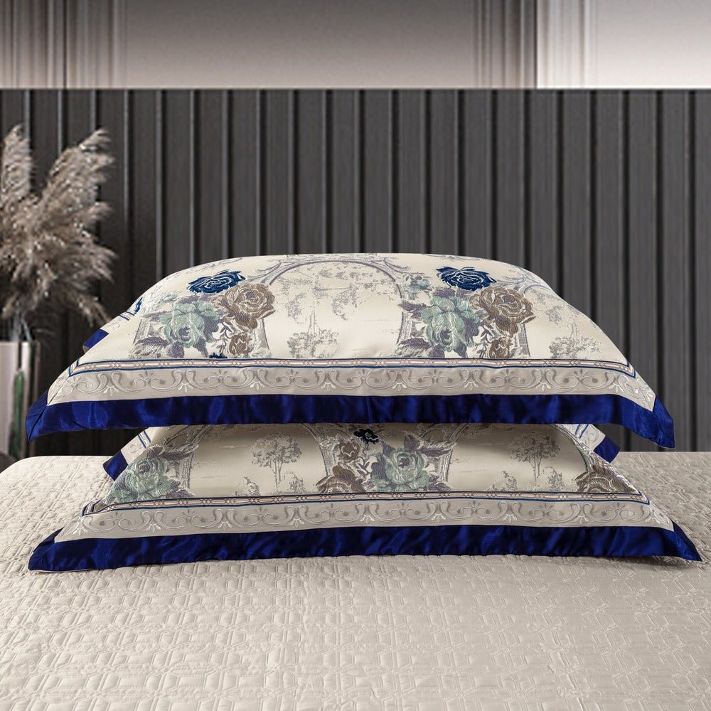 Suntory Oriental Satin Jacquard Egyptian Cotton Luxury Duvet Cover Set - RoseStraya.com