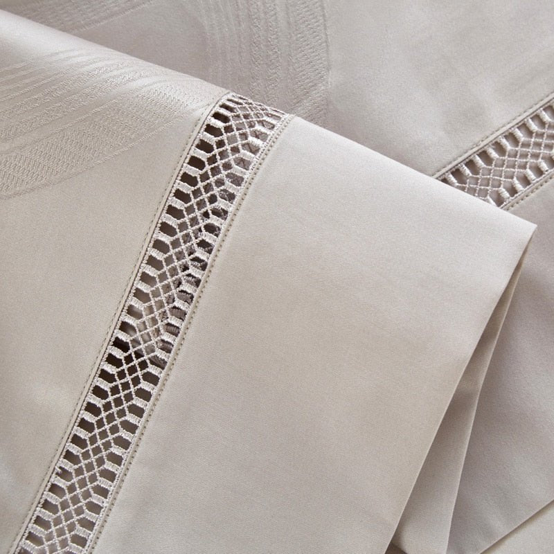 Tesoro Egyptian Cotton Vintage Jacquard Duvet Cover set - RoseStraya.com