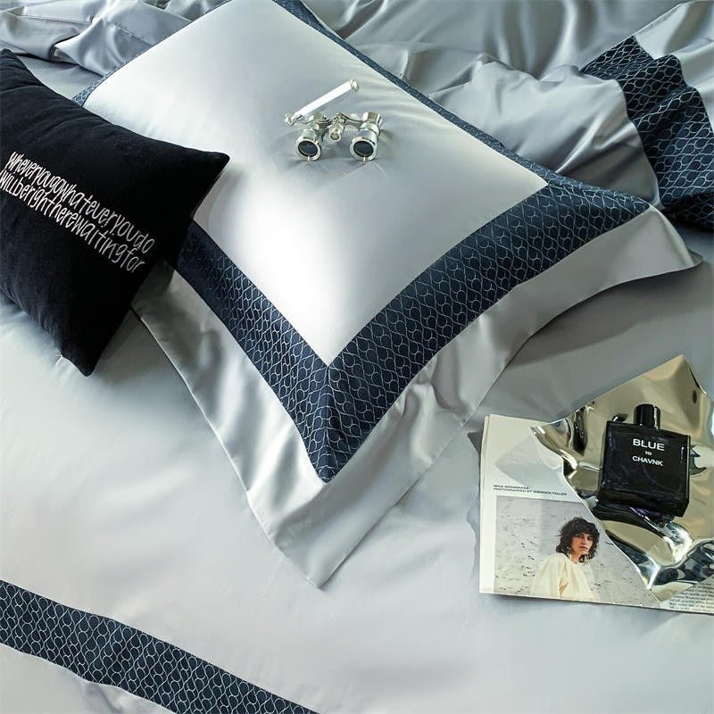 Timeless Silver Egyptian Cotton Luxury Hotel Duvet Cover Set - RoseStraya.com