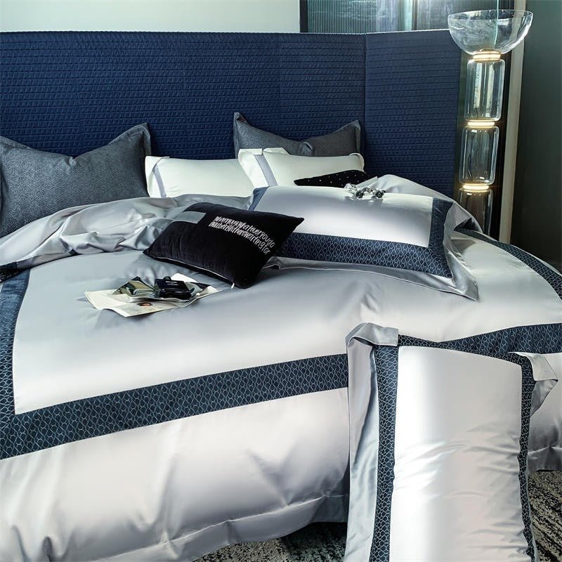 Timeless Silver Egyptian Cotton Luxury Hotel Duvet Cover Set - RoseStraya.com