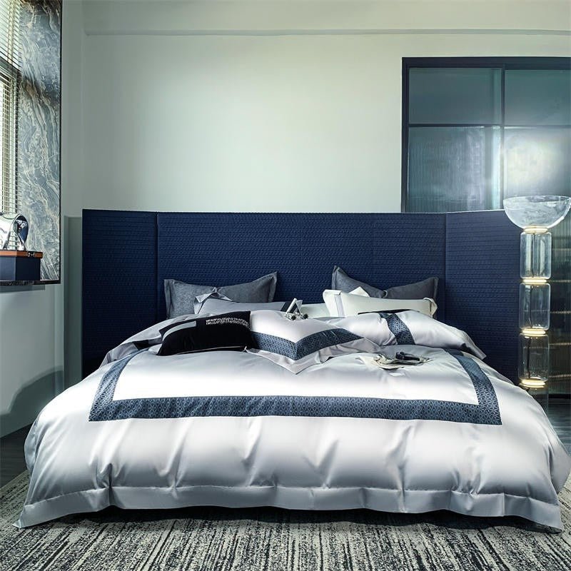 Timeless Silver Egyptian Cotton Luxury Hotel Duvet Cover Set - RoseStraya.com