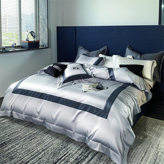 Timeless Silver Egyptian Cotton Luxury Hotel Duvet Cover Set - RoseStraya.com