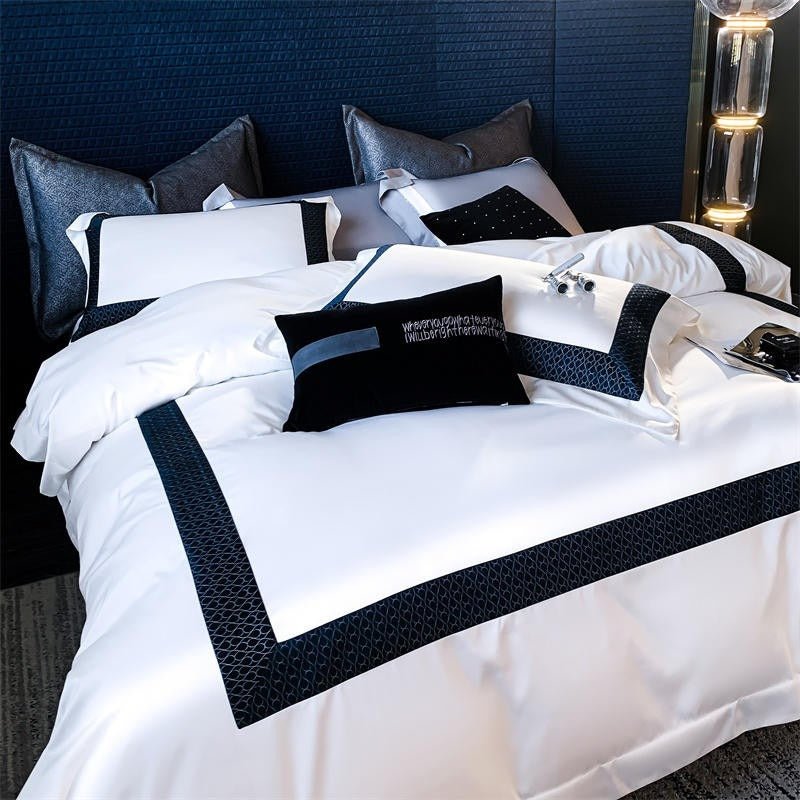 Timeless White Egyptian Cotton Luxury Hotel Duvet Cover Set - RoseStraya.com