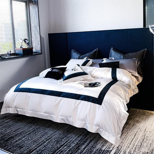 Timeless White Egyptian Cotton Luxury Hotel Duvet Cover Set - RoseStraya.com