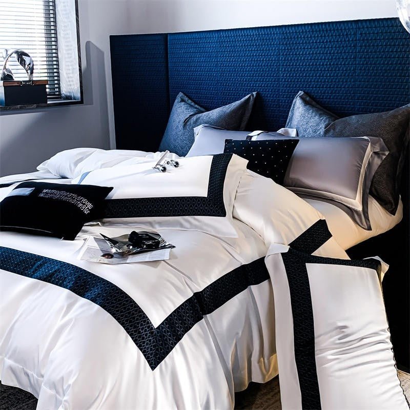 Timeless White Egyptian Cotton Luxury Hotel Duvet Cover Set - RoseStraya.com