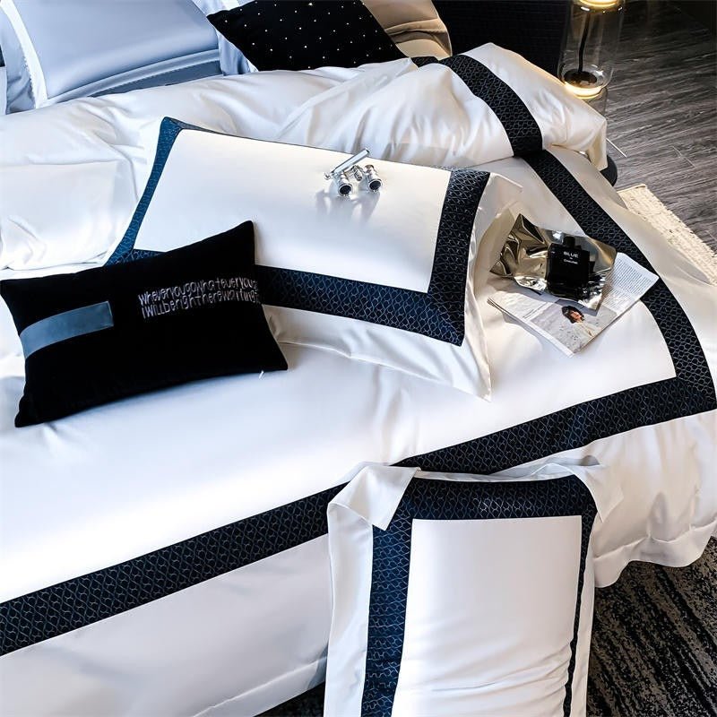 Timeless White Egyptian Cotton Luxury Hotel Duvet Cover Set - RoseStraya.com
