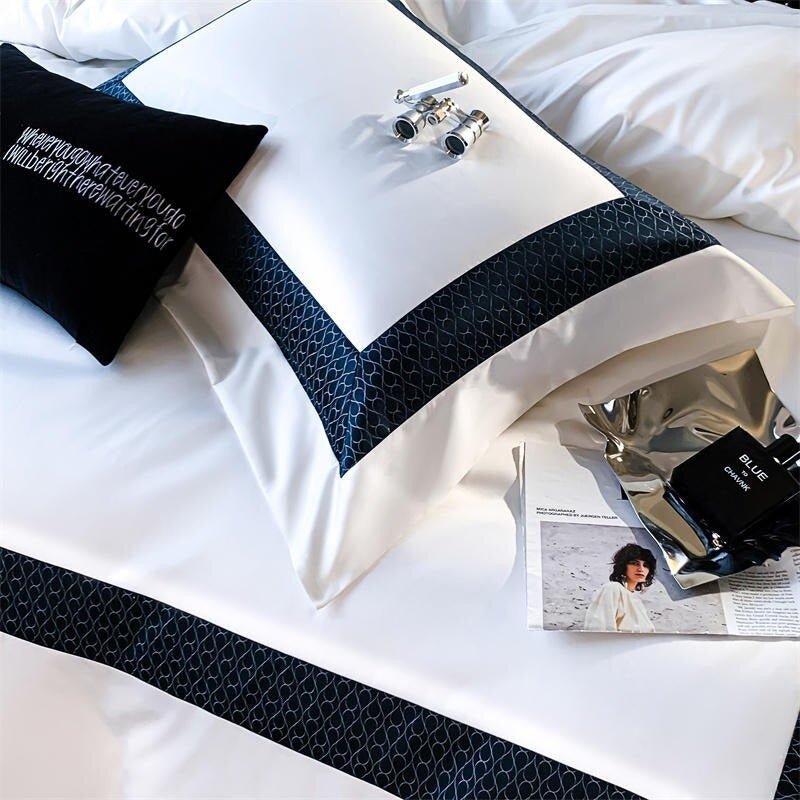 Timeless White Egyptian Cotton Luxury Hotel Duvet Cover Set - RoseStraya.com