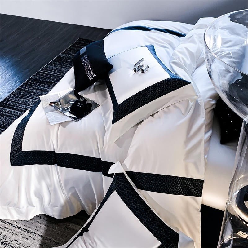 Timeless White Egyptian Cotton Luxury Hotel Duvet Cover Set - RoseStraya.com