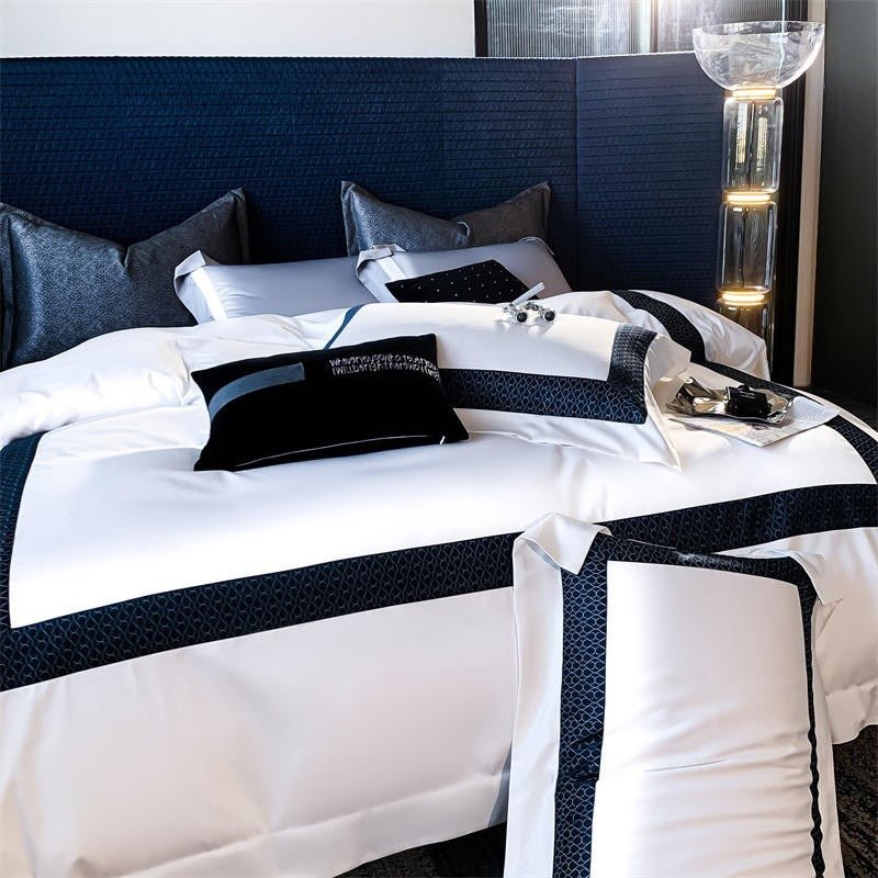 Timeless White Egyptian Cotton Luxury Hotel Duvet Cover Set - RoseStraya.com