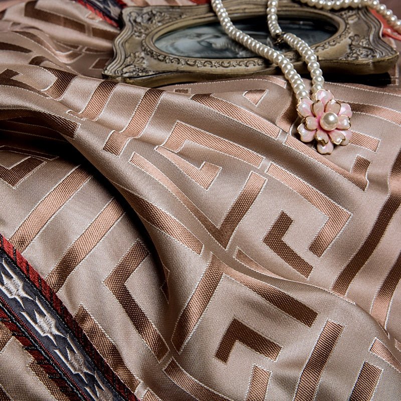 Ventura Luxury Jacquard Egyptian Cotton Embroidery Duvet Cover Set - RoseStraya.com