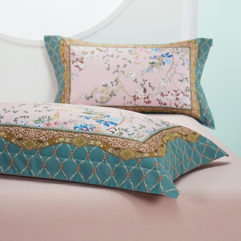 Viorel Hybrid Floral Diamond Printed Silky Egyptian Cotton Duvet Cover Set - RoseStraya.com