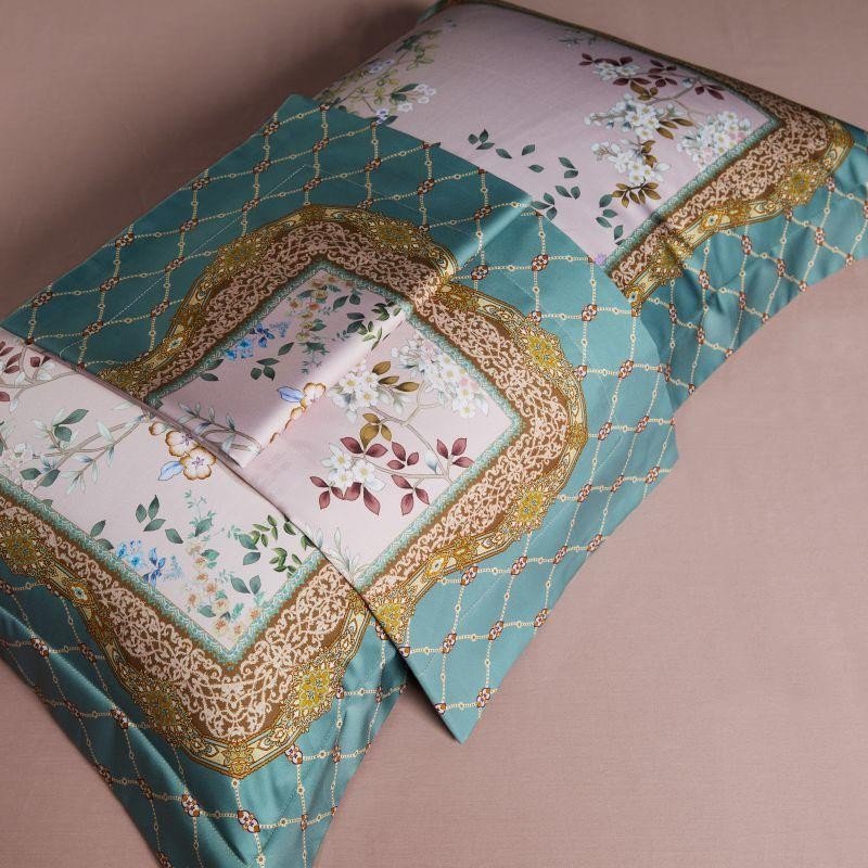 Viorel Hybrid Floral Diamond Printed Silky Egyptian Cotton Duvet Cover Set - RoseStraya.com