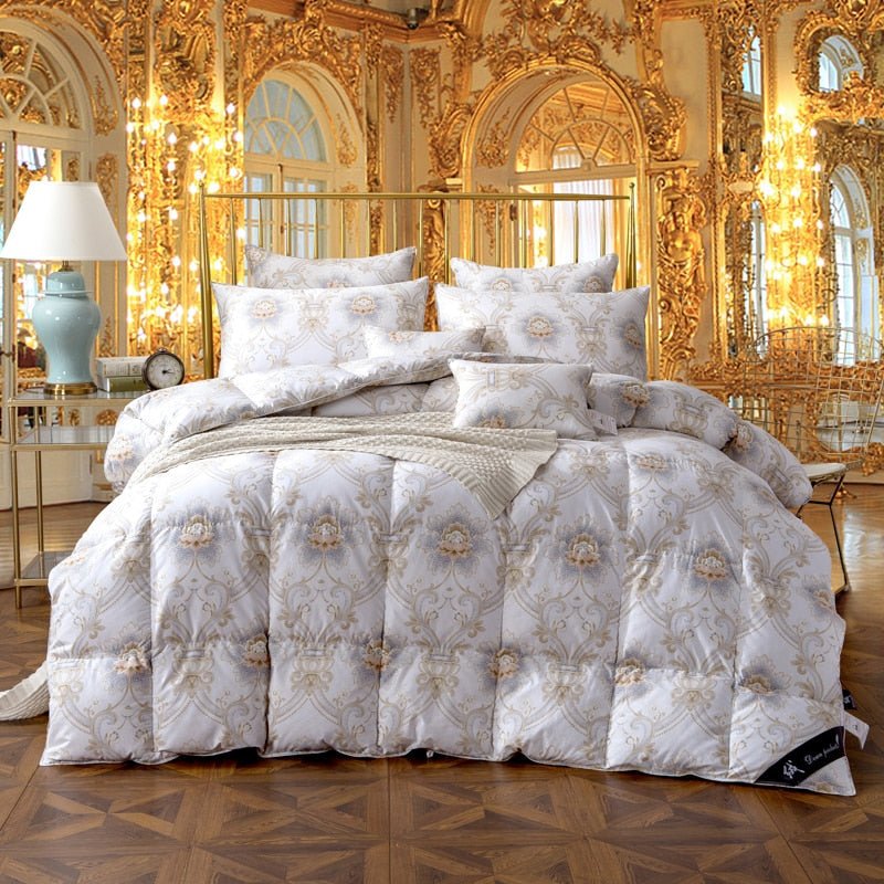 Yalina Ornate Printed Goose Down Cotton Comforter - RoseStraya.com