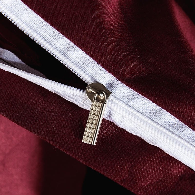 Yara Burgundy Red Luxury Egyptian Cotton Embroidery Duvet Cover Set - RoseStraya.com