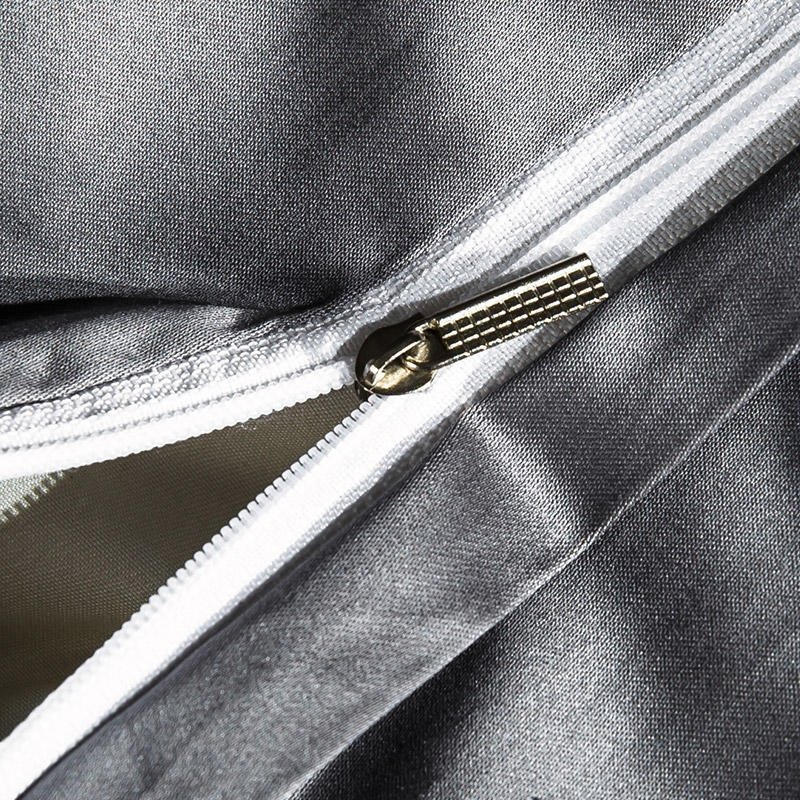 Yara Vibrant Grey Luxury Egyptian Cotton Embroidery Duvet Cover Set - RoseStraya.com
