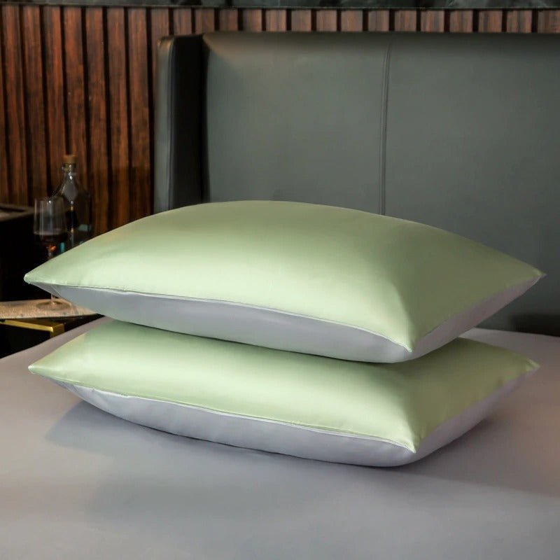 Zerua Light Green Silver Reversible Egyptian Cotton Duvet Cover Set - RoseStraya.com