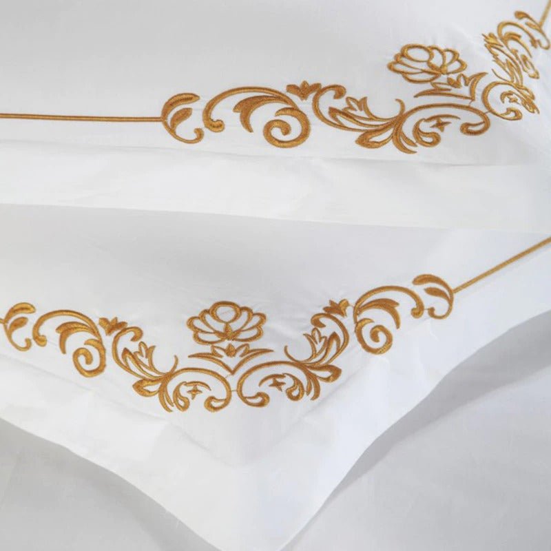 Zion Hotel Stitch Egyptian Cotton Embroidery Duvet Cover Set - RoseStraya.com
