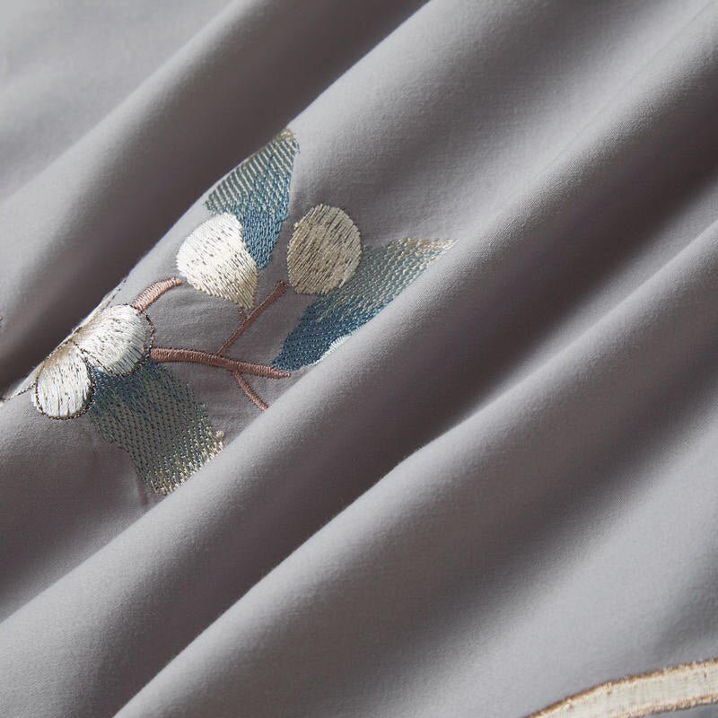 Zoey Chinoiserie Embroidered Egyptian Cotton Duvet Cover Set - RoseStraya.com