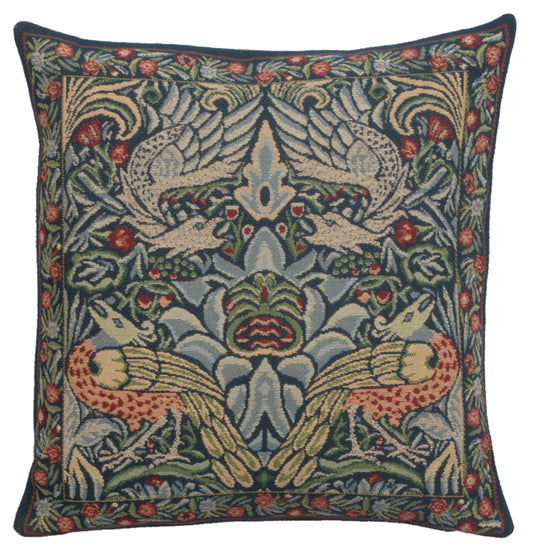 Peacock and Dragon Blue Cushion Cover Wholesale